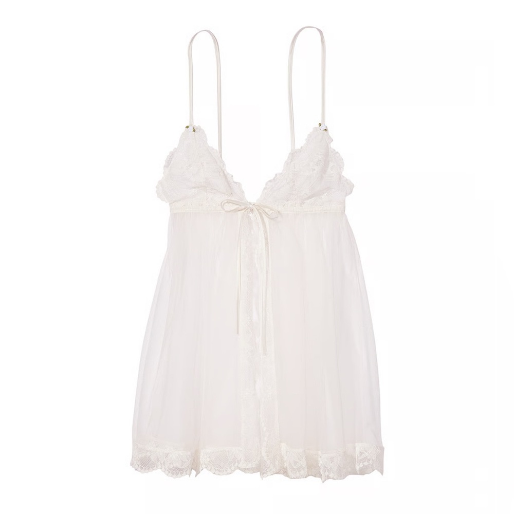 Victoria's Secret White Lace Chemise Sleepwear New XL
